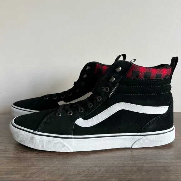 VANS Filmore Hi Vansgu Suede Black Red Plaid Men's Shoe Size 13 #B1619