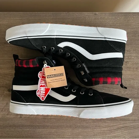 VANS Filmore Hi Vansgu Suede Black Red Plaid Men's Shoe Size 13 #B1619