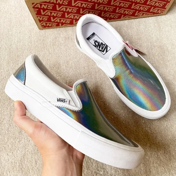 VANS Iridiscent Slip On Skate Sneaker Shoes