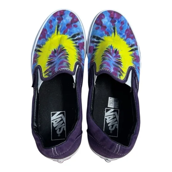 Van's Off the Wall Mysterioso Tie-Dye Slip On Shoes Women's Size 11 Mens 9.5