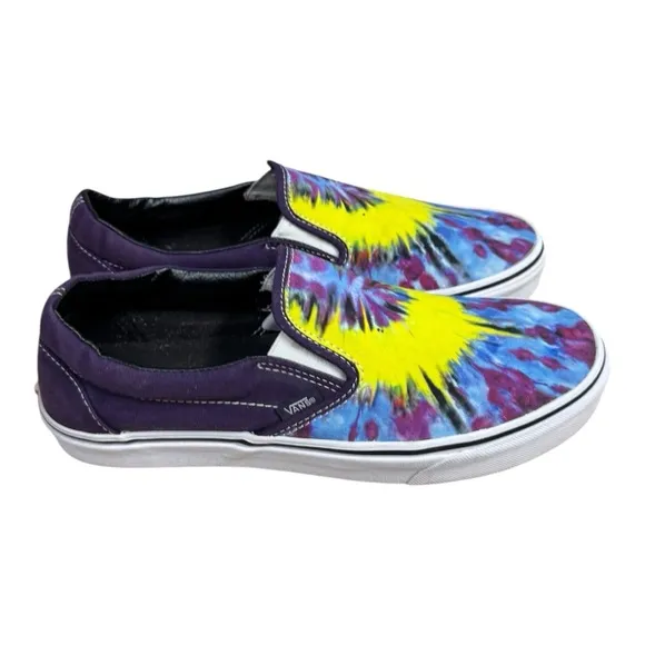 Van's Off the Wall Mysterioso Tie-Dye Slip On Shoes Women's Size 11 Mens 9.5