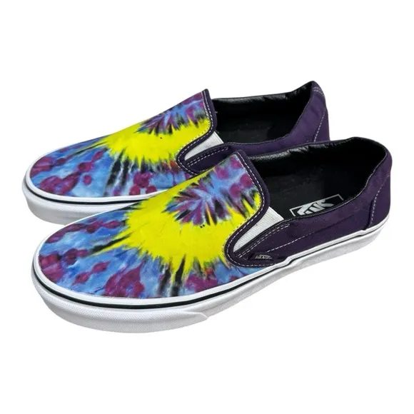 Van's Off the Wall Mysterioso Tie-Dye Slip On Shoes Women's Size 11 Mens 9.5