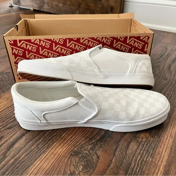 Vans Off The Wall Slip On Low Top Shoes Men Size 12 White New In Box