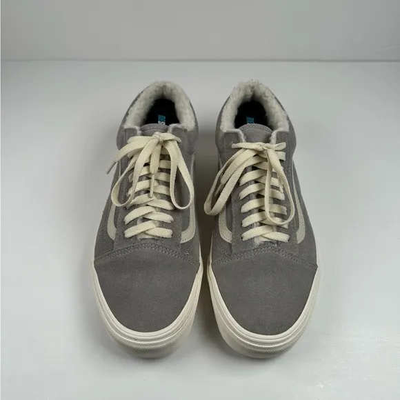 Vans Old Skool Cozy Hug Sherpa Lined Suede Shoes Drizzle White Unisex M-8.5 W-10
