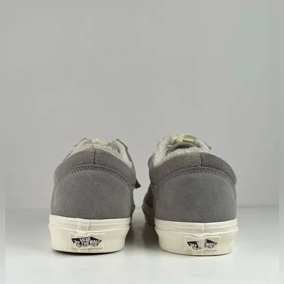 Vans Old Skool Cozy Hug Sherpa Lined Suede Shoes Drizzle White Unisex M-8.5 W-10