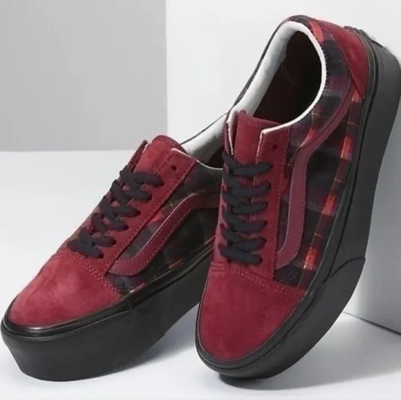 Vans Old Skool Stackform 'Velvet Plaid Woman shoes size10 New