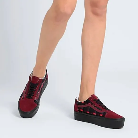 Vans Old Skool Stackform 'Velvet Plaid Woman shoes size10 New