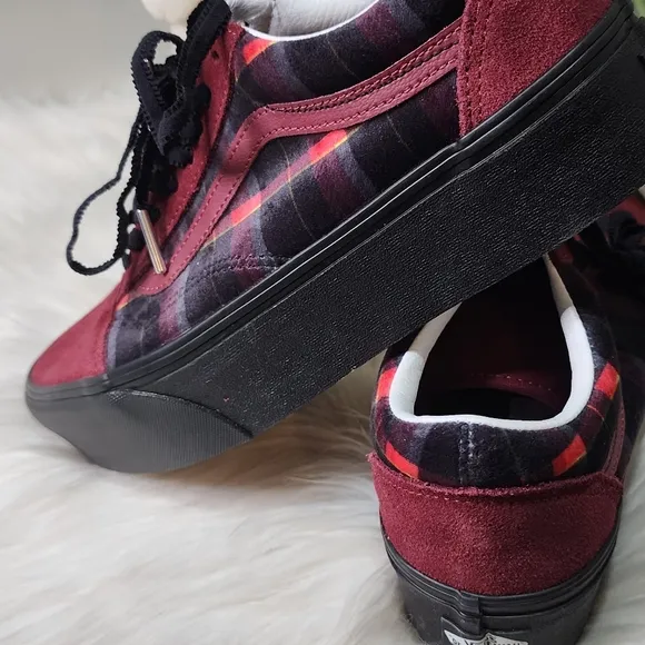 Vans Old Skool Stackform 'Velvet Plaid Woman shoes size10 New