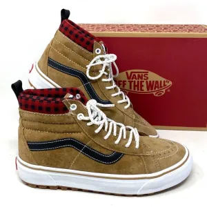 VANS Sk8-Hi MTE-1 Shoe High Top Brown Plaid Suede Women's Size Boots VN0A5HZYY49