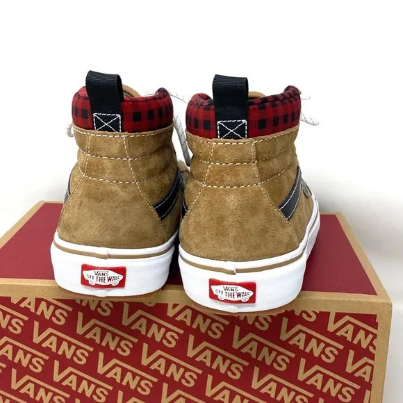 VANS Sk8-Hi MTE-1 Shoe High Top Brown Plaid Suede Women's Size Boots VN0A5HZYY49