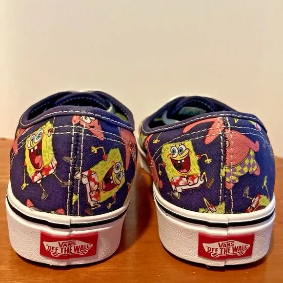 Vans SpongeBob X ComfyCush Authentic AlohaBob Shoes Men 6 Women 7.5 Navy Blue