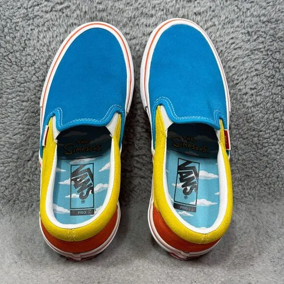 Vans The Simpsons x Bart Slip-On Pro Mens Size 6 Sneaker Shoes Blue Yellow