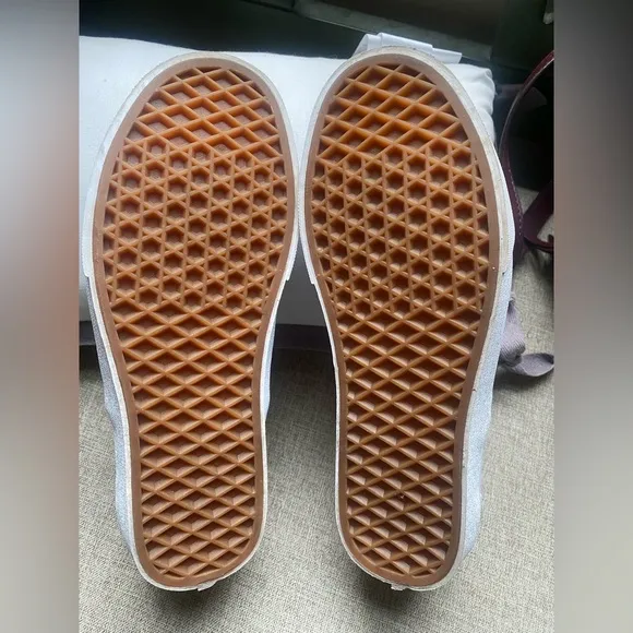 Vans White Checkered Slip-On Shoes