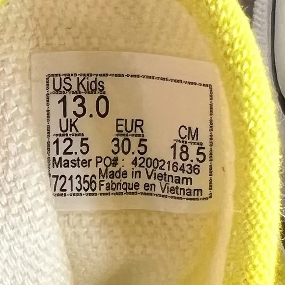 VANS Youth Old Skool Lemon Tonic Shoe Size 13 #037A
