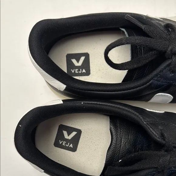 VEJA Men's Campo Easy Two-Tone Leather Black White Low Lace Up Sneakers Size 12