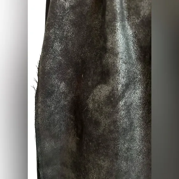 VELVET BY GRAHAM &amp; SPENCER Distressed Leatherette Miniskirt Silvery Black M✨NWT✨