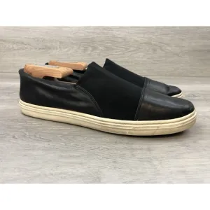 Via Spiga Raine Women's Sneaker Black Leather Cap Toe Casual Slip On Shoes 7