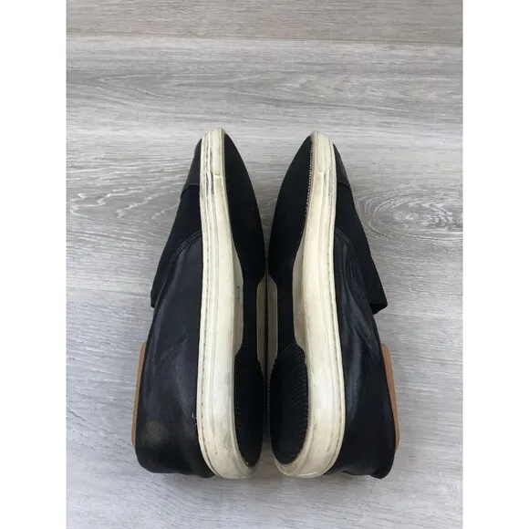 Via Spiga Raine Women's Sneaker Black Leather Cap Toe Casual Slip On Shoes 7