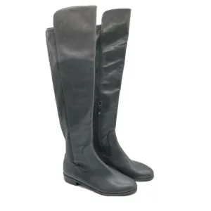 Via Spiga Womens Knee High Boots Flat Leather Fabric Black Size 6.5
