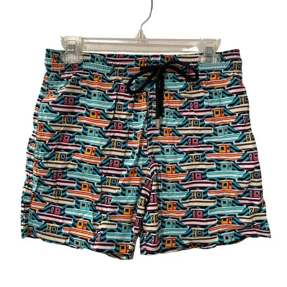 Vilebrequin St-Tropez Boat Print Swim Trunks Multicolor Large