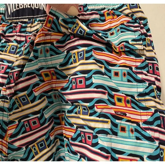 Vilebrequin St-Tropez Boat Print Swim Trunks Multicolor Large