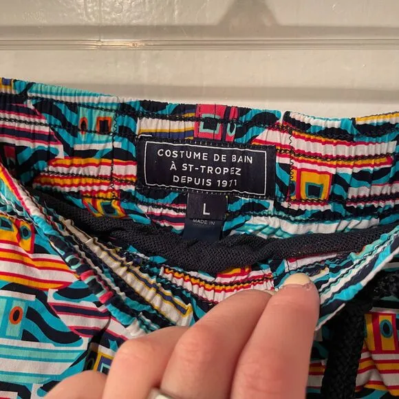 Vilebrequin St-Tropez Boat Print Swim Trunks Multicolor Large