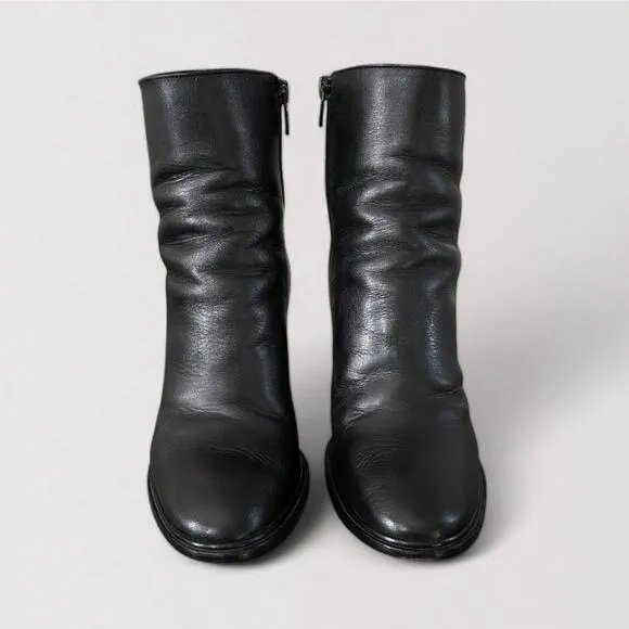 Vince Black Leather High Heel Ankle Boots Booties Women's US 6.5 EU 37