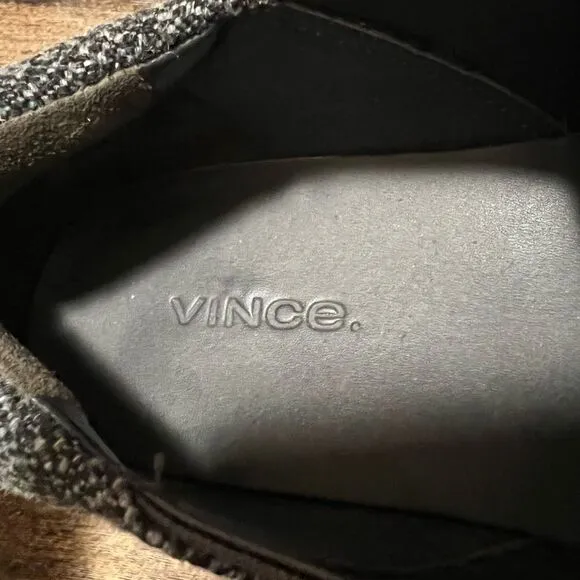 Vince Blair Gray Wool Tweed Boucle Platform Slip On Shoes Sneaker Size 7