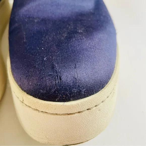 Vince Blue Satin Slip on Sneakers Size 9