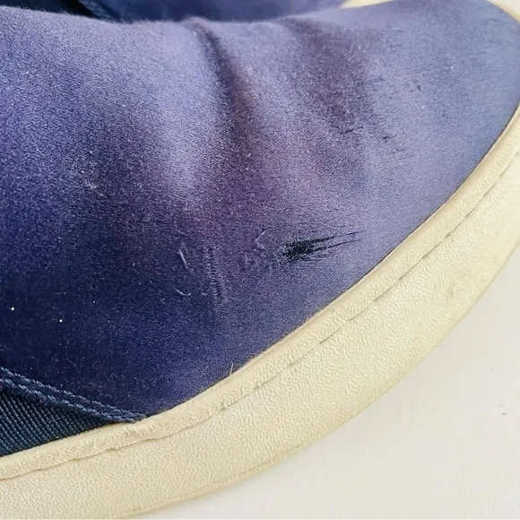 Vince Blue Satin Slip on Sneakers Size 9