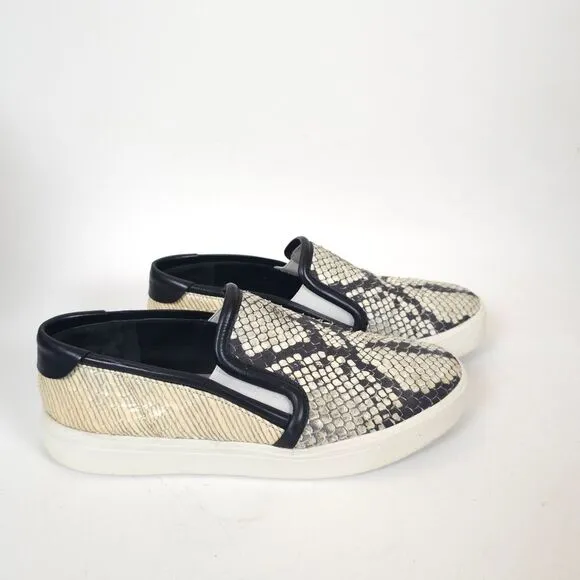 Vince Bram Snake skin Embossed Slip-On flat shoes animal print leather Size 7.5