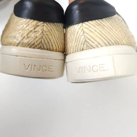 Vince Bram Snake skin Embossed Slip-On flat shoes animal print leather Size 7.5