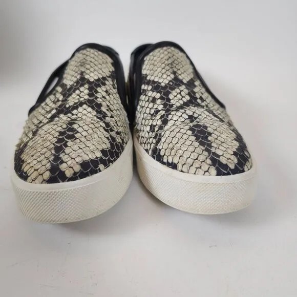 Vince Bram Snake skin Embossed Slip-On flat shoes animal print leather Size 7.5