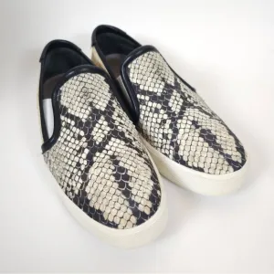 Vince Bram Snake skin Embossed Slip-On flat shoes animal print leather Size 7.5