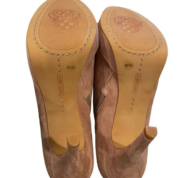 Vince Camuto Booties Heels 8 Elvin Soft Pink Suede Fall Winter