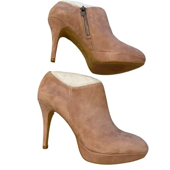 Vince Camuto Booties Heels 8 Elvin Soft Pink Suede Fall Winter