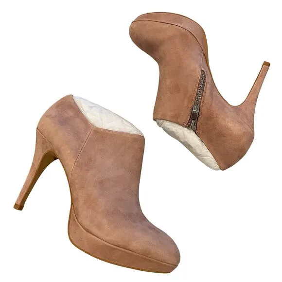 Vince Camuto Booties Heels 8 Elvin Soft Pink Suede Fall Winter