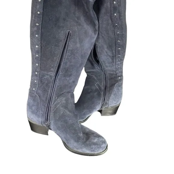 Vince Camuto Briella Blue Suede Leather Over the Knee Boots SIZE 5.5 Womens Shoe