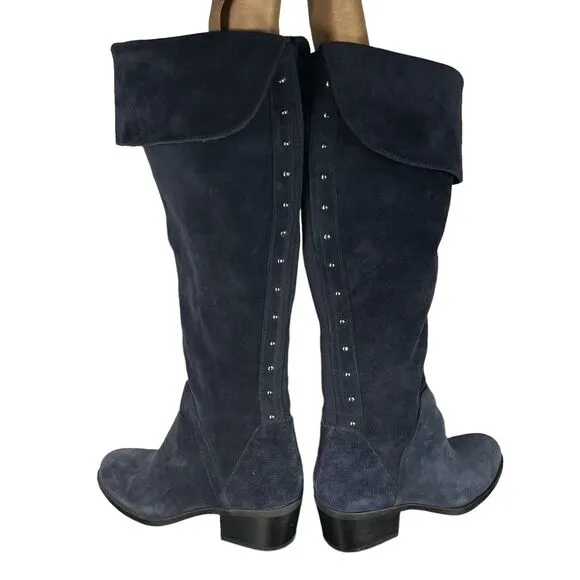 Vince Camuto Briella Blue Suede Leather Over the Knee Boots SIZE 5.5 Womens Shoe