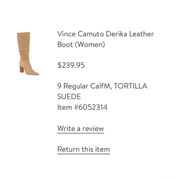 Vince Camuto Derika LeatherBoot. Size 5/35