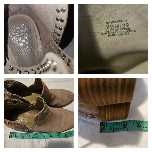 Vince Camuto Prafinta Ankle Boots (Booties) Women's Size 8.5 Taupe