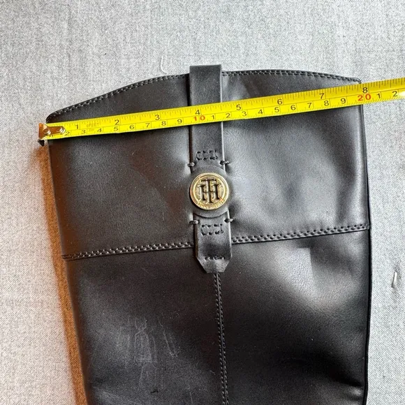 Vince Camuto Selpisa Pebble Grain Black Leather Knee High Boot Size 8 m EU 38.5