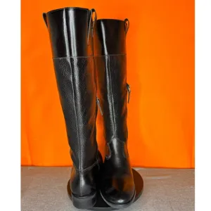 Vince Camuto Selpisa Pebble Grain Black Leather Knee High Boot Size 8 m EU 38.5