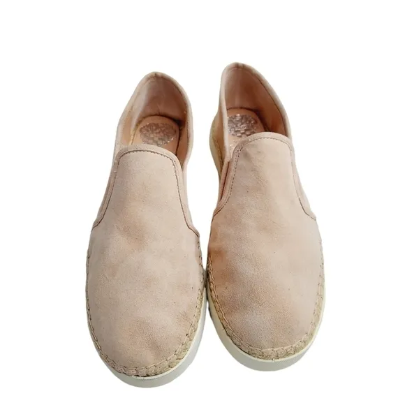 Vince Camuto Tambie Blush Pink Nubuck Leather Espadrille Slip-On Shoe Womens 8 M