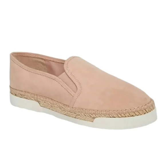 Vince Camuto Tambie Blush Pink Nubuck Leather Espadrille Slip-On Shoe Womens 8 M