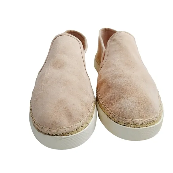 Vince Camuto Tambie Blush Pink Nubuck Leather Espadrille Slip-On Shoe Womens 8 M