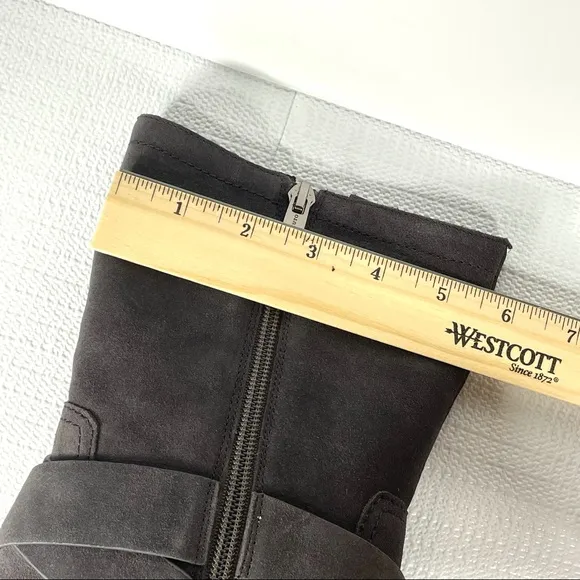 Vince Camuto Womens Motorcycle Ankle High Boots Suede Leather Wethima 6.5M NIB