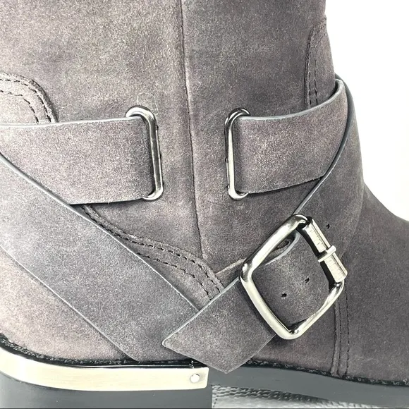 Vince Camuto Womens Motorcycle Ankle High Boots Suede Leather Wethima 6.5M NIB