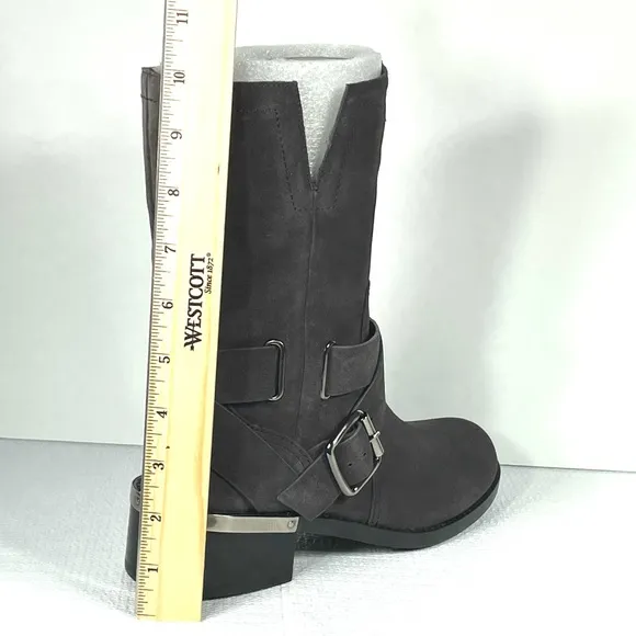 Vince Camuto Womens Motorcycle Ankle High Boots Suede Leather Wethima 6.5M NIB