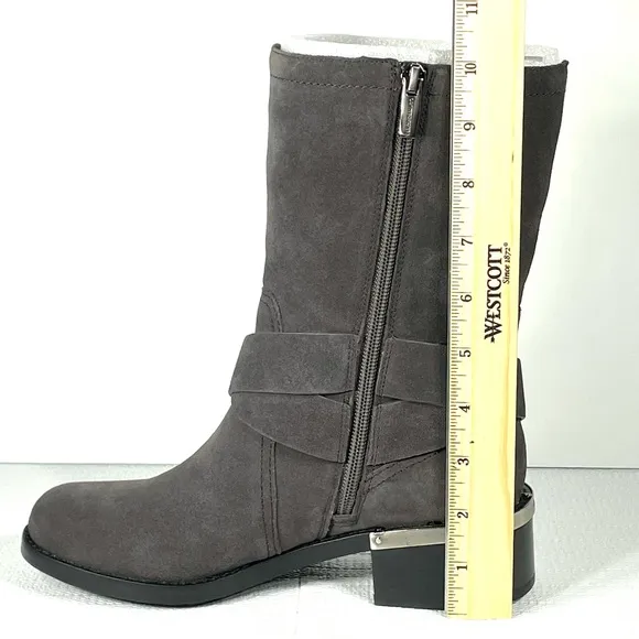 Vince Camuto Womens Motorcycle Ankle High Boots Suede Leather Wethima 6.5M NIB